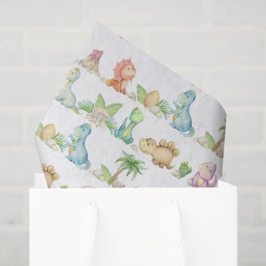 Dinosaurus Decoupage Papier, Kinderen Verjaardag D Tissuepapier (Cadeauzakje)