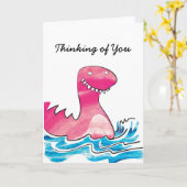 Dinosaurus denkt aan je kaart (Gele Bloem)