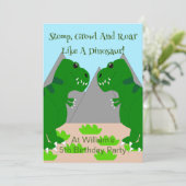 Dinosaurus Design Verjaardagsfeest voor kinderen Kaart (Staand voorkant)