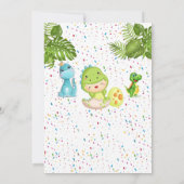 Dinosaurus die negen verjaardagsuitnodiging wordt kaart (Achterkant)