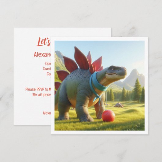 Dinosaurus die voetbal spelen, t-rex verjaardagsui kaart (Voorkant / Achterkant)