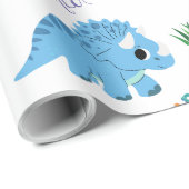 Dinosaurus Dier Dino verjaardagsfeestje Gepersonal Cadeaupapier (Rol Hoek)