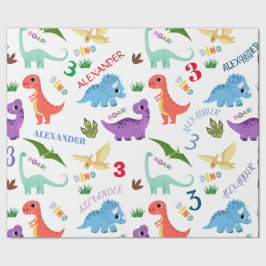 Dinosaurus Dier Dino verjaardagsfeestje Gepersonal Cadeaupapier
