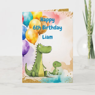 Dinosaurus Dieren Leuk Aangepaste Naam Verjaardag Kaart