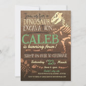 Dinosaurus Dig Paleontoloog Uitnodiging voor verja (Voorkant)