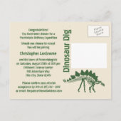 Dinosaurus Dig Verjaardagsavontuur Uitnodiging Briefkaart (Achterkant)