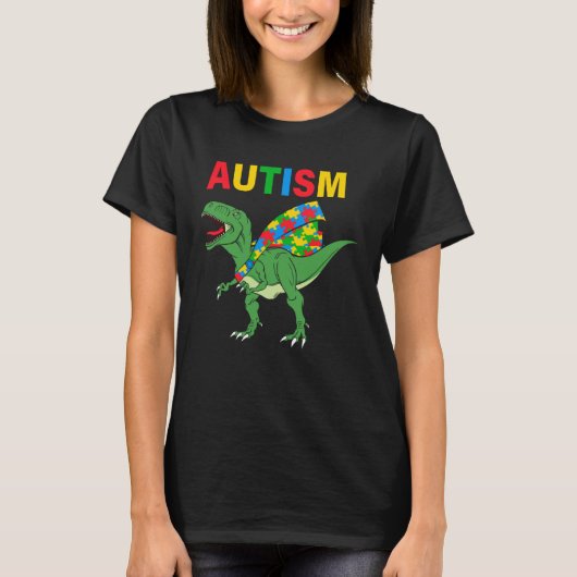 Dinosaurus Dino Autisme Kind Bewustzijn Kies Vrien T-shirt (Voorkant)