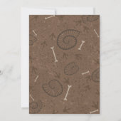 Dinosaurus Dino Fossiel Verjaardagsfeestje Uitnodi Kaart (Achterkant)