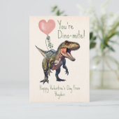 Dinosaurus Dino-mite Classroom Valentijn Foto Kaart (Staand voorkant)