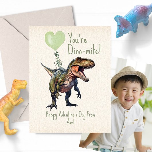 Dinosaurus Dino-mite Groene Klaslokaal Valentijn F Briefkaart
