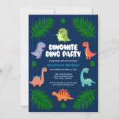 Dinosaurus Dino Party | Eerste verjaardagsfeest Kaart (Voorkant)