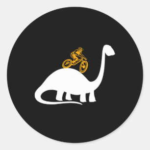 Dinosaurus Dino T-rex Mtb Fietsen Mountainbike Kle Ronde Sticker