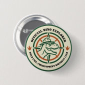 Dinosaurus Dino Verkenner Verjaardag Ronde Button 5,7 Cm (Voorkant /achterkant)