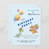 Dinosaurus dinosaurusfeestje kinder verjaardag bla kaart (Voorkant / Achterkant)