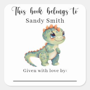Dinosaurus - Dit boek hoort bij met bericht Vierkante Sticker
