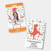Dinosaurus Docent Professor Badge (Voor- en achterkant)