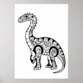Dinosaurus doodle schets kunst. poster (Voorkant)