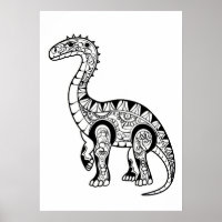 Dinosaurus doodle schets kunst.