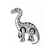 Dinosaurus doodle schets kunst.