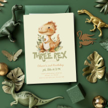 Dinosaurus Drie Rex 3e Verjaardag Party Jongens