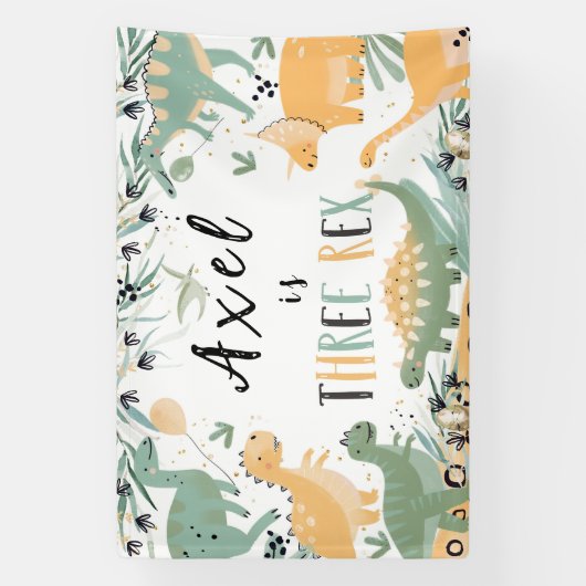 Dinosaurus Drie Rex Dino Achtergrond Banner Verjaa (Verticaal)