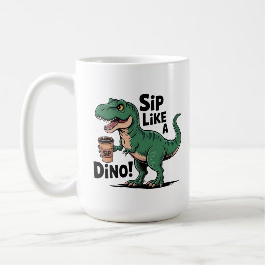 dinosaurus drink koffie koffiemok (Links)