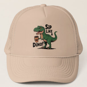 dinosaurus drink koffie trucker pet