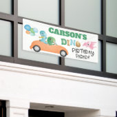 Dinosaurus Drive By Verjaardagsparade Feestje Spandoek (Buitenkant Gebouw)