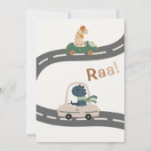 Dinosaurus Driver Party Dieren Kinderen Verjaardag Kaart (Achterkant)
