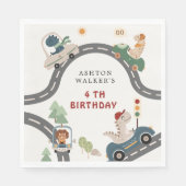 Dinosaurus Driver Party Dieren Kinderen Verjaardag Servet (Voorkant)