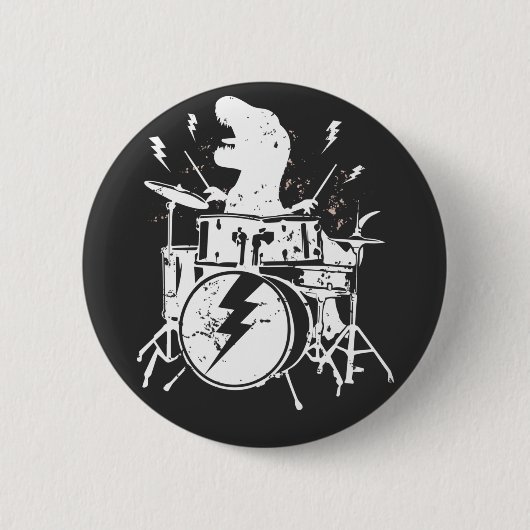 Dinosaurus Drums Music die T rex Round Button spee (Voorkant)