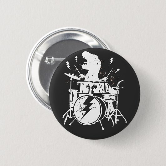 Dinosaurus Drums Music die T rex Round Button spee (Voorkant /achterkant)