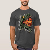 Dinosaurus Eating Jack-o'-lantaarn T-shirt (Voorkant)