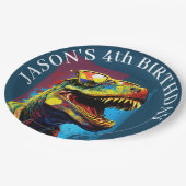 Dinosaurus Een brullende goede tijd wacht Papieren Bordje (Gekanteld)