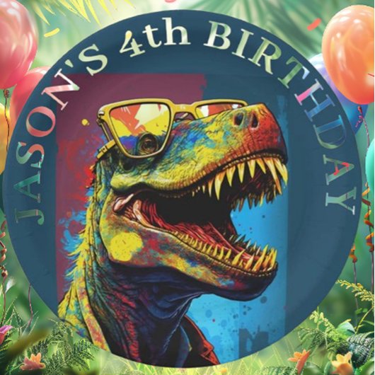 Dinosaurus Een brullende goede tijd wacht Papieren Bordje