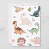 Dinosaurus Een Rex Jongen 1e Verjaardagsfeest Kaart (Achterkant)