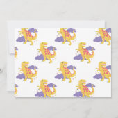 Dinosaurus een rex Schattige meisjes 1e roze parti Kaart (Achterkant)