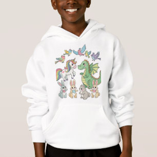 Dinosaurus Eenhoorn Vrienden Kinderen Hoodie