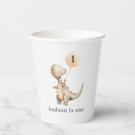 Dinosaurus eerste verjaardag ballon papieren bekers