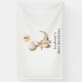 Dinosaurus eerste verjaardag ballon spandoek (Verticaal)
