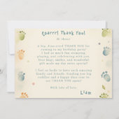 Dinosaurus Eerste Verjaardag Bedankkaart met Foto Kaart (Achterkant)