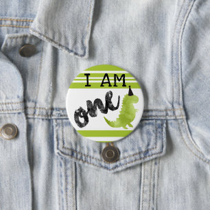 Dinosaurus Eerste Verjaardag Button Dinosaurus The