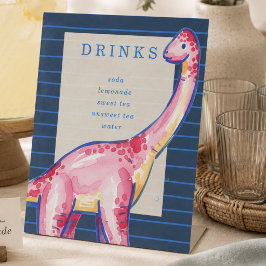 Dinosaurus Eerste Verjaardag Drink Menu Bord Reclamebord Met Voetstuk