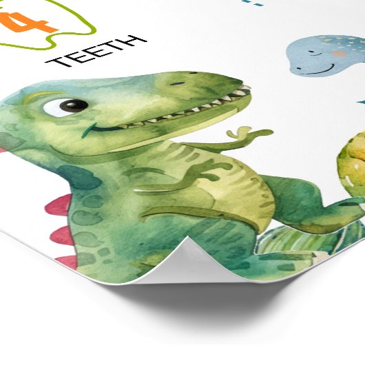 Dinosaurus eerste verjaardag mijlpaal Poster (Hoek)
