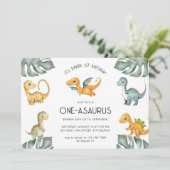 Dinosaurus Eerste Verjaardag Oneasaurus Party Kaart (Staand voorkant)