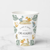 Dinosaurus Eerste Verjaardag Oneasaurus Party Papieren Bekers (Achterkant)