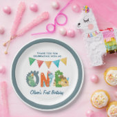 Dinosaurus Eerste Verjaardag Papieren Bordje (Feest)