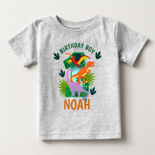 Dinosaurus eerste verjaardag peuter t-shirts (Voorkant)