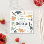 Dinosaurus Eerste Verjaardag Stomp Chomp Roar Servet (Insitu)