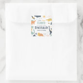 Dinosaurus Eerste Verjaardag Stomp Chomp Roar Vierkante Sticker (Tas)